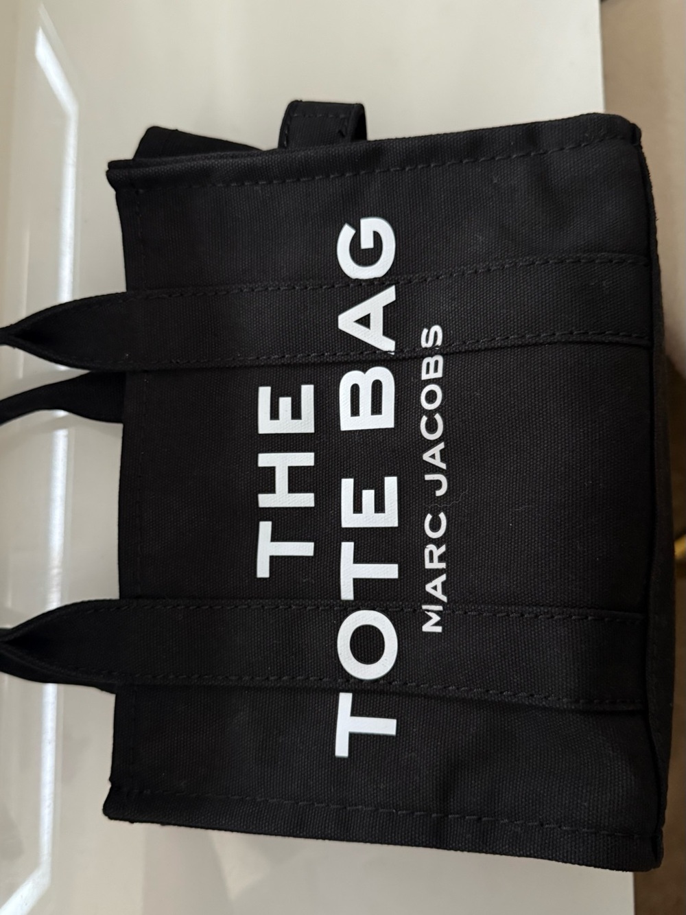 Marc Jacobs Black Canvas Tote with White Logo